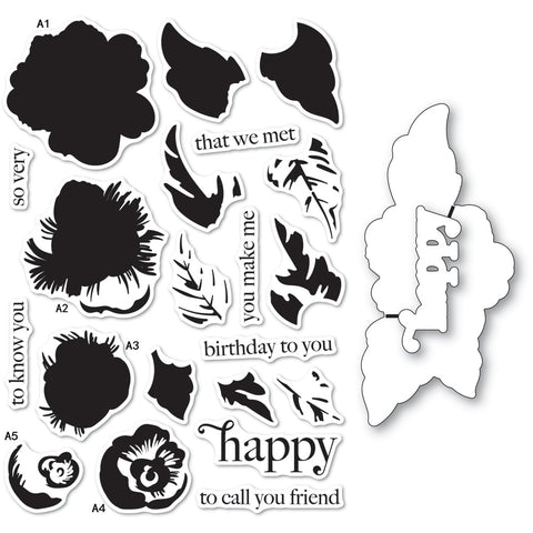 Bold Cheerful Floral Clear Stamp Set and Die
