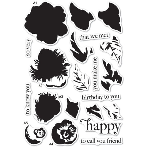 Bold Cheerful Floral Clear Stamp Set