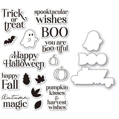Pumpkin Kisses Clear Stamp and Die Set