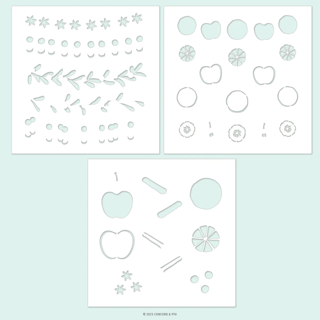 Citrus & Spice Stencil Pack (4 qty; 6 x 6)