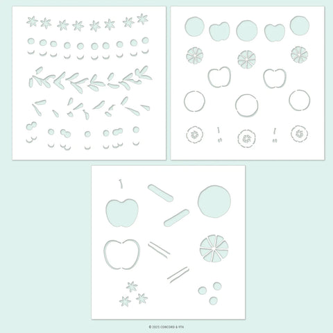 Citrus & Spice Stencil Pack (4 qty; 6 x 6)