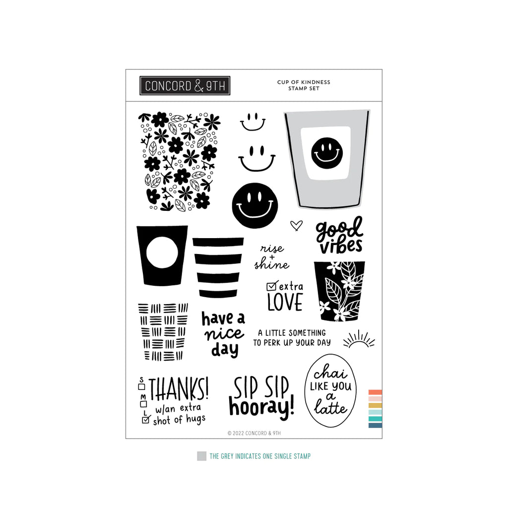 Cup of Kindness Stamp Set (6 x 8; 18 pieces)