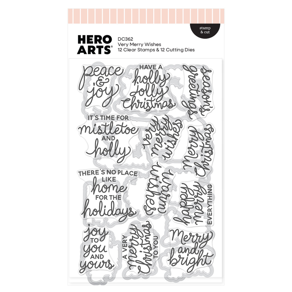 Hero Arts Very Merry Wishes Stamp & Cut