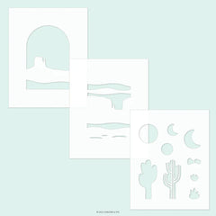 Desertscape Stencil Pack (3 qty; 4.75 x 6)