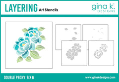 Double Peony Stencils
