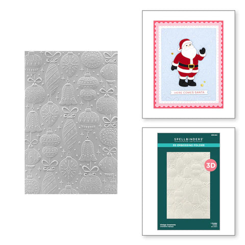 Vintage Ornaments 3D Embossing Folder from the Classic Christmas Collection