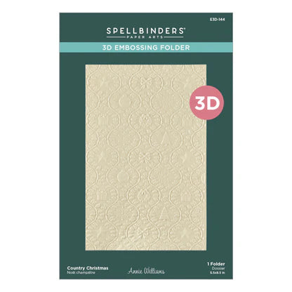 Country Christmas 3D Embossing Folder from the Country Christmas Collection by Annie Williams