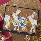 Stars and Fronds Frame 3D Embossing Folder from the Starry Holiday Collection by Dina Wakley
