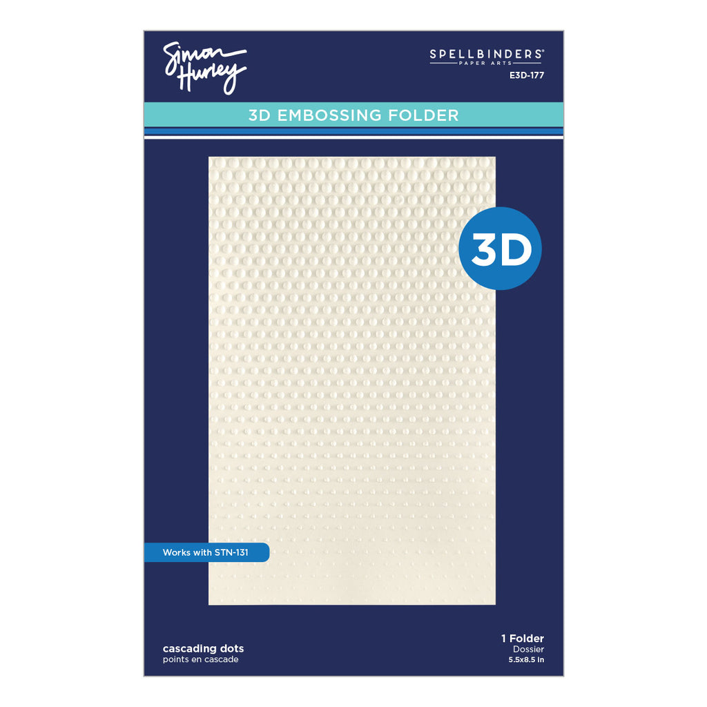 Cascading Dots 3D Embossing Folder by Simon Hurley