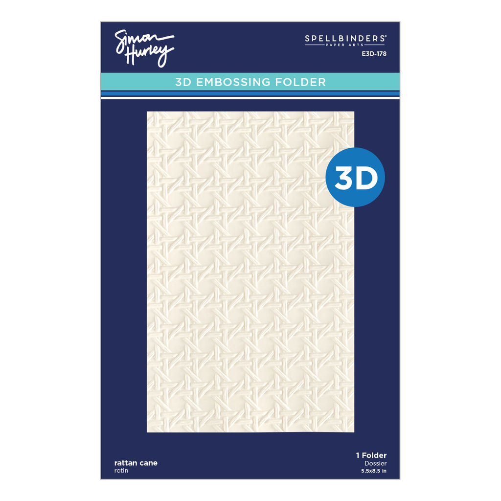 Rattan Cane 3D Embossing Folder by Simon Hurley