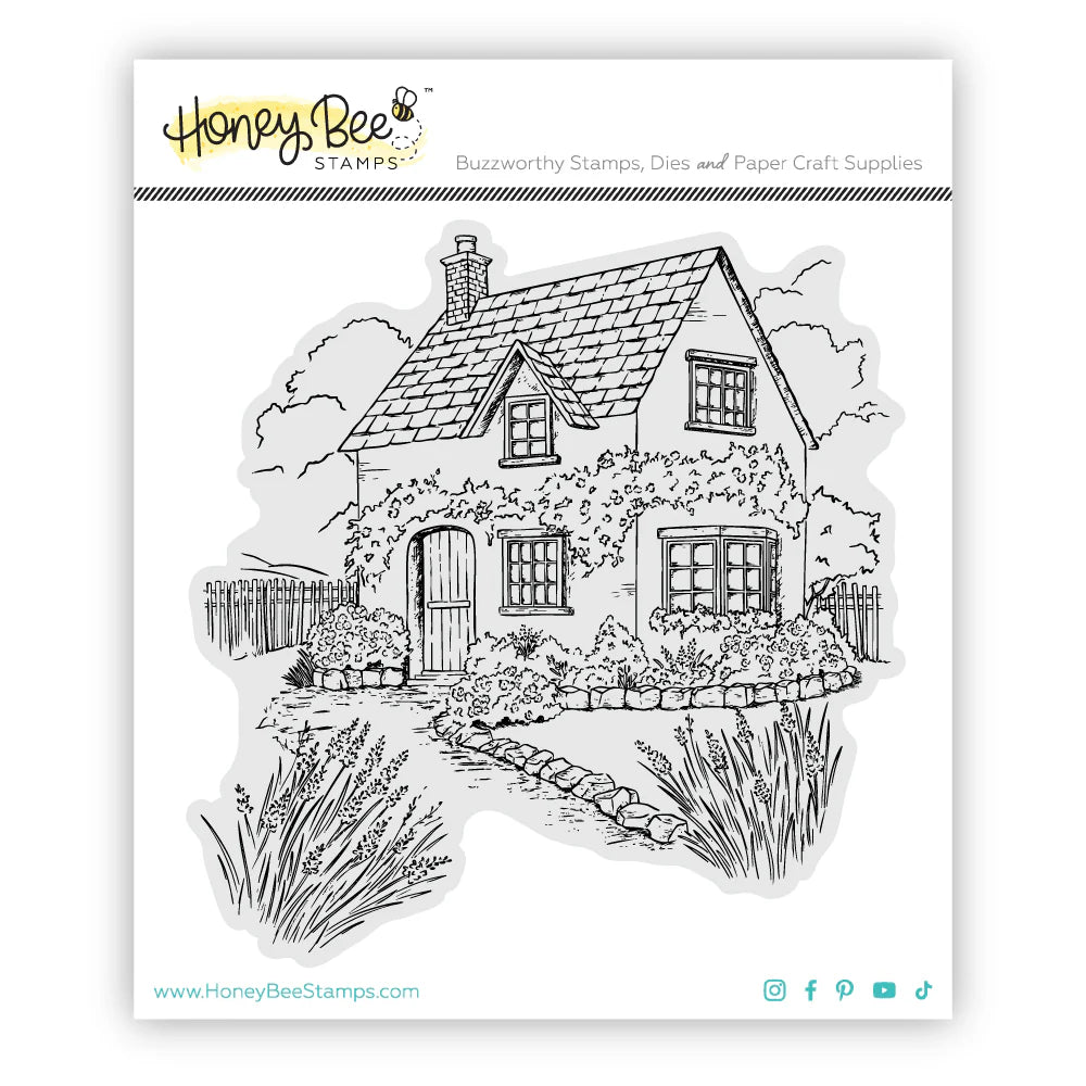 English Cottage 4.25x4.5 Red Rubber Stamp Set