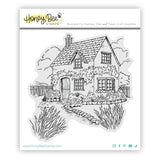English Cottage 4.25x4.5 Red Rubber Stamp Set