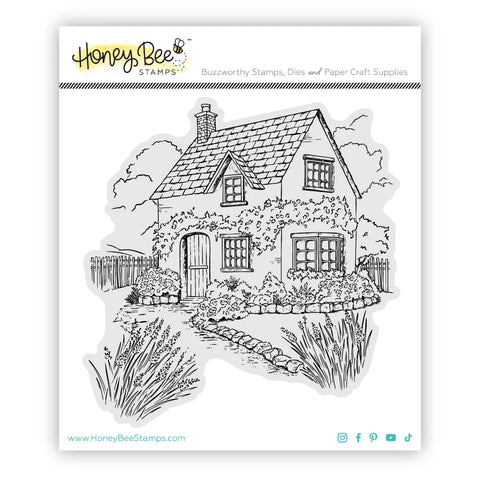 English Cottage 4.25x4.5 Red Rubber Stamp Set