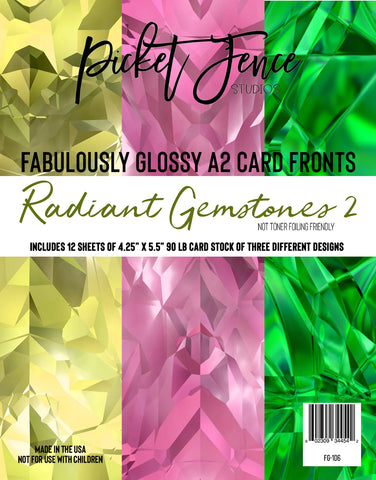 Fabulously Glossy A2 Card Fronts - Radiant Gemstones 2