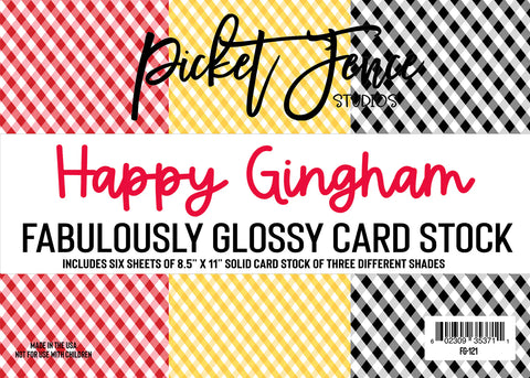 Fabulously Glossy Card Stock - Happy Gingham