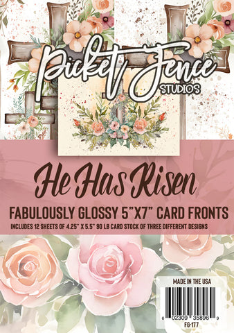 Fabulously Glossy 5x7 Card Fronts (12 pk)-He Has Risen