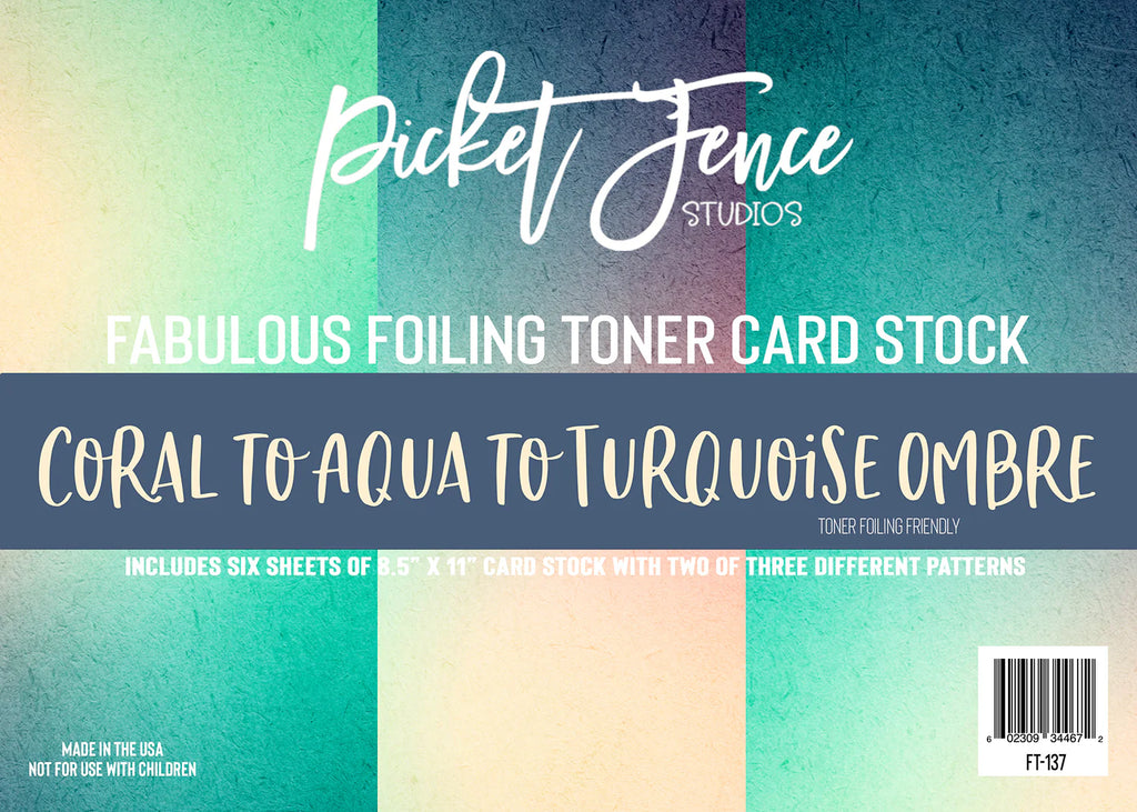 Fabulous Foiling Toner Card Stock - Coral to Aqua to Turquoise Ombre