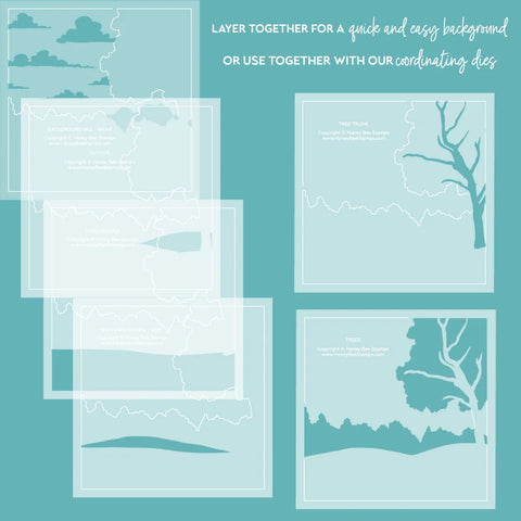 Farmhouse Fields - Set Of 6 Layering Stencils