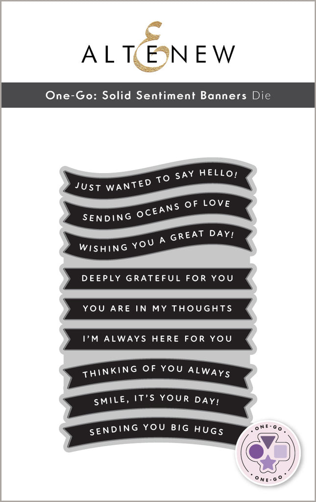 One-Go: Solid Sentiment Banners Die