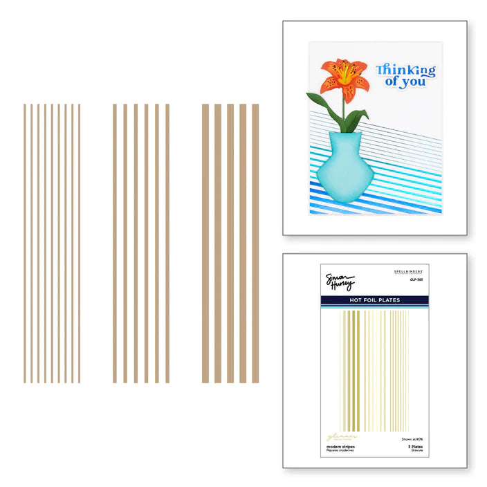 Plaque d'aluminium chaud Modern Stripes Glimmer de la collection Photosynthèse par Simon Hurley