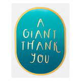 Plaque géante de remerciement Glimmer Hot Foil de la collection Glimmer Cardfront Sentiments