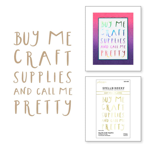 Buy Me Craft Supplies Plaque d'aluminium chaude Glimmer de la collection Glimmer Cardfront Sentiments