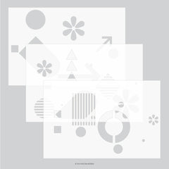Geo Mod Stencil Pack (3 qty; 6 x 9)