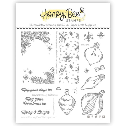 Lumières de Noël Vintage Gift Card Box Add-On 6x6 Stamp Set