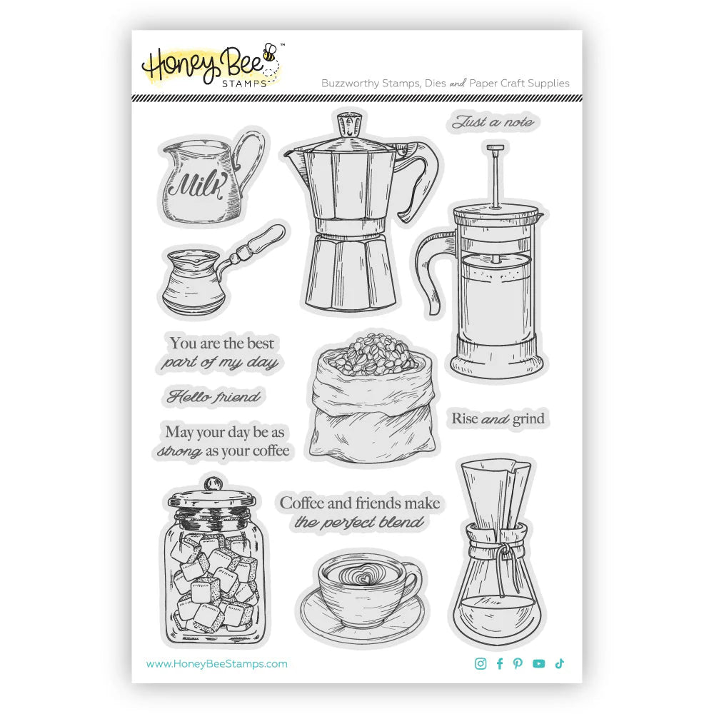 Rise And Grind Rubber Cling Stamp