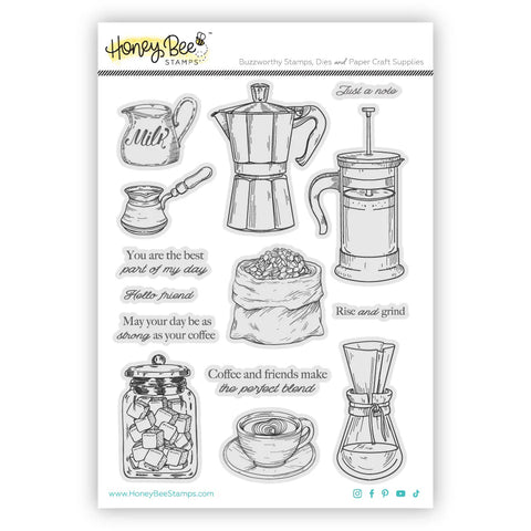 Rise And Grind Rubber Cling Stamp