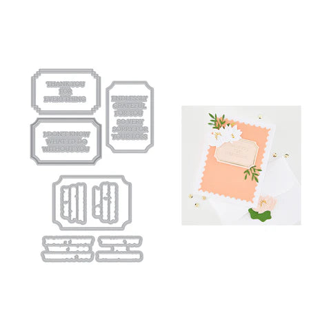 Hero Arts Lovely Labels Letterpress + Foil & Cut