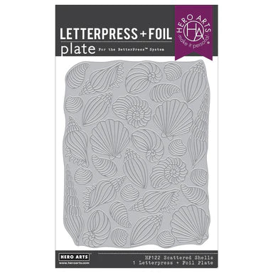 Hero Arts Scattered Shells BetterPress + Foil Plate from the Summer by The Shore Collection