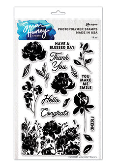 Watercolor Flowers Clear Stamp Set