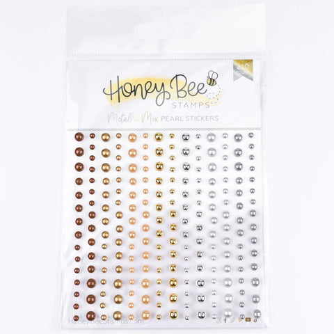 Perles de mélange métallique - Autocollants de perles - 210 unités