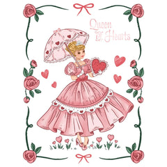 Queen Of Hearts 5x6 Red Rubber Stamp Set