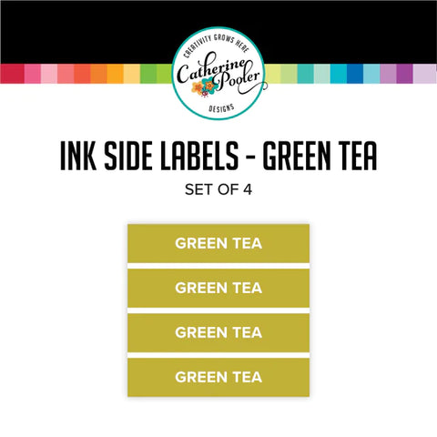Étiquettes latérales du thé vert