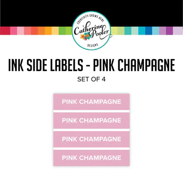 Étiquettes latérales de champagne rose