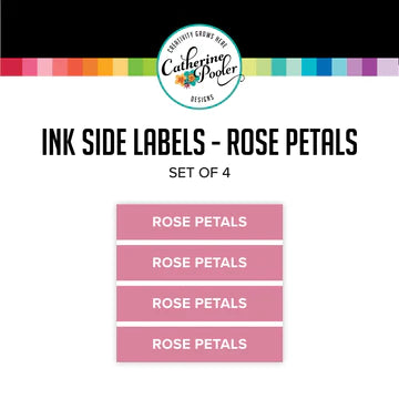Étiquettes latérales de pétales de rose
