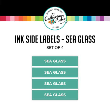 Étiquettes latérales en verre de mer