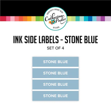 Étiquettes latérales bleu pierre
