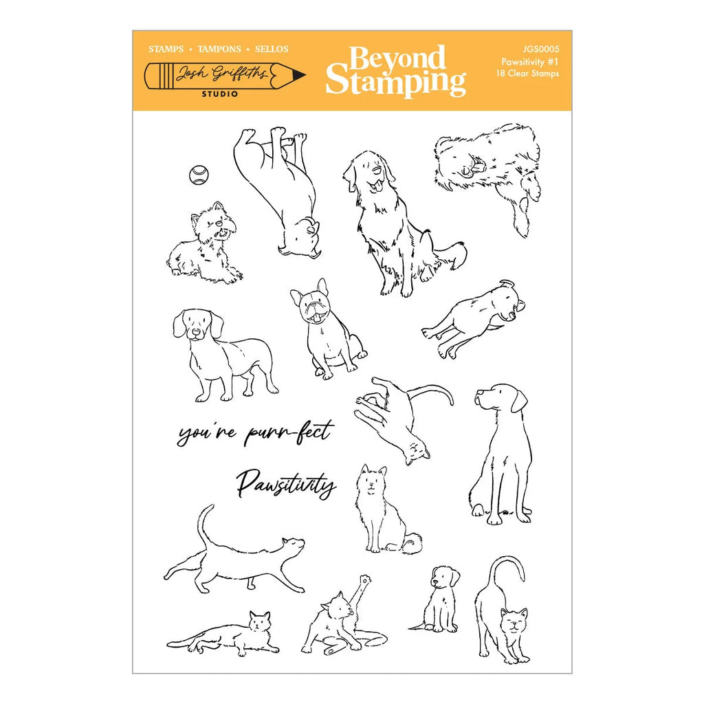 Beyond Stamping Pawsitivity #1 Clear Stamp Set by Josh Griffiths Studio