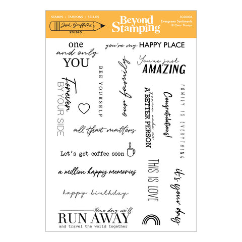 Beyond Stamping Evergreen Sentiments Clear Stamp Set by Josh Griffiths Studio