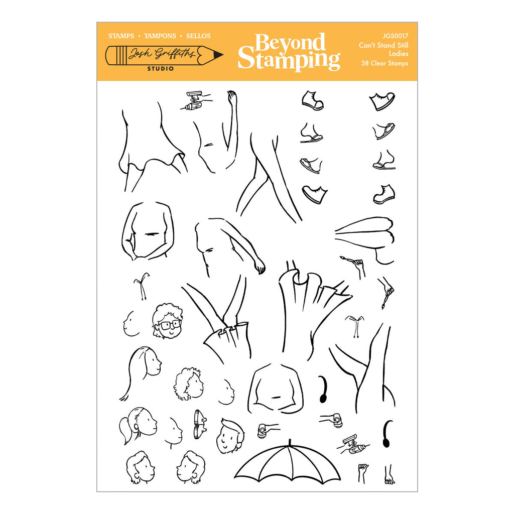 Beyond Stamping Can't Stand Still 1 - Ladies Clear Stamp Set by Josh Griffiths Studio
