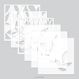 Long Line Leaves Stencil Pack (6 qty; 6 x 6)