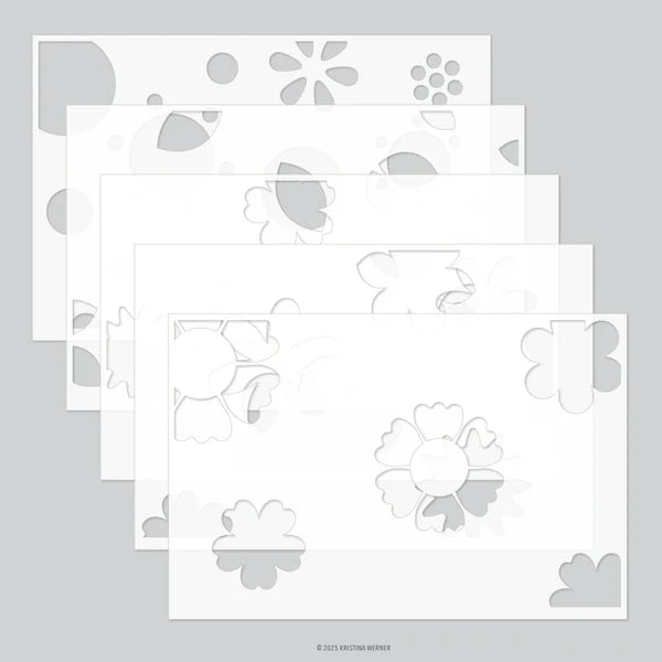 Blissful Blooms Stencil Pack (5 qty; 6 x 9)