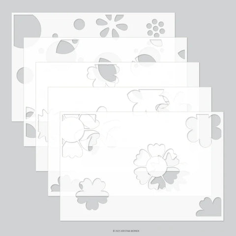 Blissful Blooms Stencil Pack (5 qty; 6 x 9)