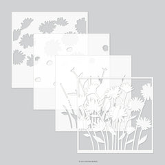 Daisy Bouquet Stencil Pack (4 qty; 6 x 6)
