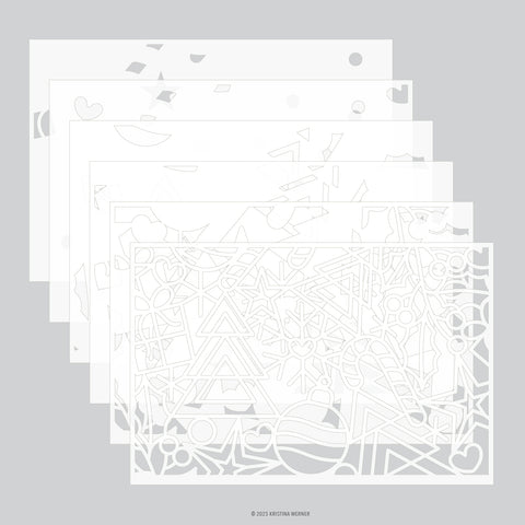 Holiday Icons Stencil Pack (6 qty; 6 x 9)