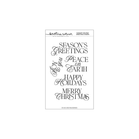Elegant Holiday Greetings Stamp Set (4 x 6)
