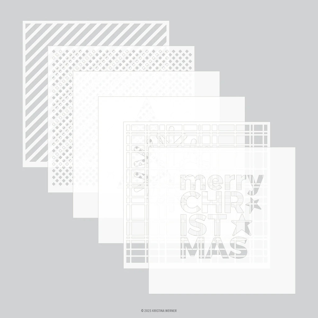 Simple Christmas Stencil Pack (6 qty; 6 x 6)